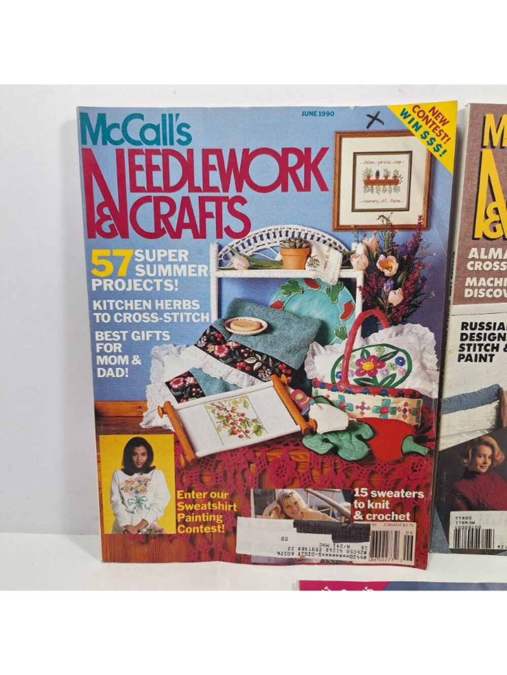 McCalls Needlework Crafts Magazine Lot June October  April 1990 1991 Vintage - Picture 2 of 12